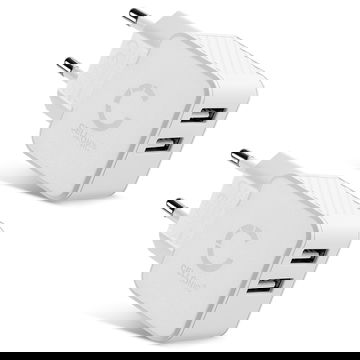 2x USB Ladegerät 5V / 1A, 1000mA 17W - 3.4A, USB-Pikalaturi USB-Virtalähde pistorasiaan USB-Latausaseman Latauspistoke Latauslaite