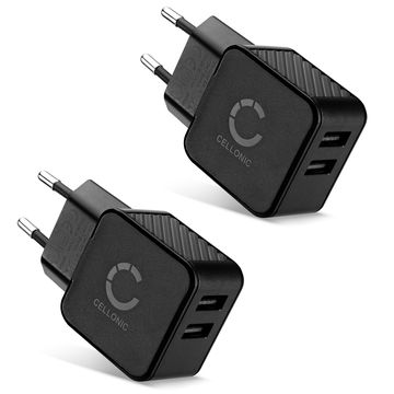 2x USB Ladegerät 5V / 1A, 1000mA 17W - 3.4A, USB-Pikalaturi USB-Virtalähde pistorasiaan USB-Latausaseman Latauspistoke Latauslaite