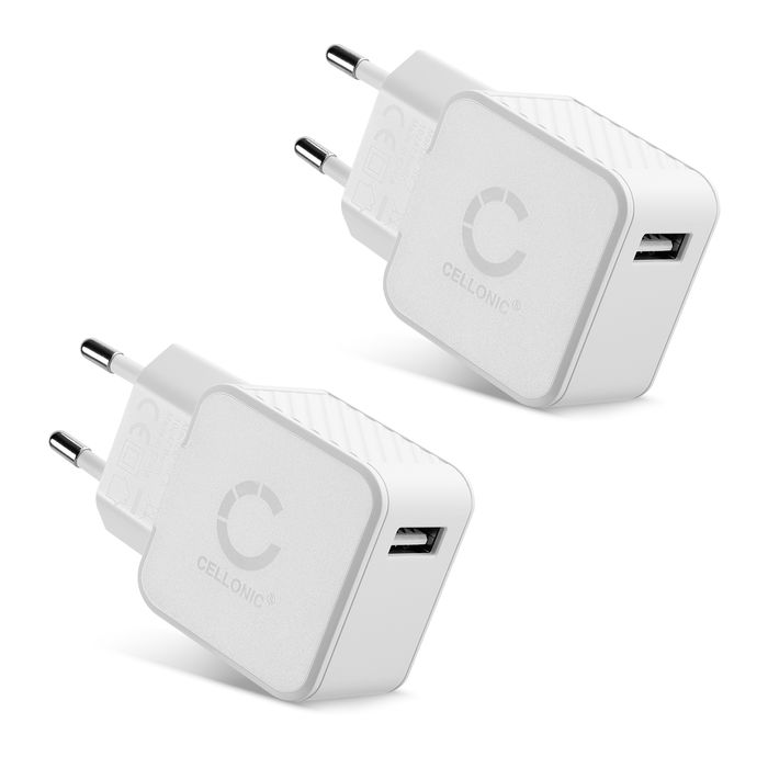 2x Cellonic USB Laturi Samsung Galaxy A10 1A Verkkovirtalaturi USB Latausasema