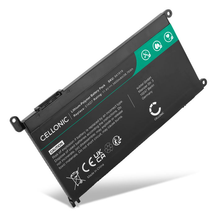 Dell Chromebook 11 3100 Battery 3400mAh from Cellonic