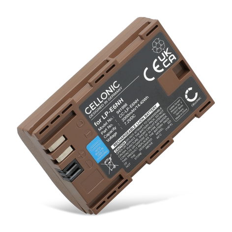 Akku kameraan Blackmagic Pocket Cinema 4k; Canon XC10; XC15 - (2000 mAh, 7,4 V) tuotemerkiltä CELLONIC