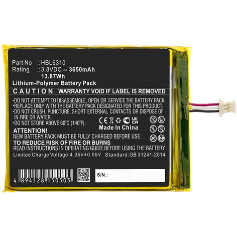 Akku Unitech EA500; EA502; EA506; EA508; Urovo i6310; i6310B viivakoodinlukijaan - (3650 mAh, 3,8 V) tuotemerkiltä CELLONIC
