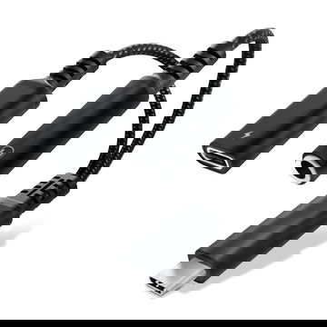 CELLONIC USB-C aux 3.5mm adapteri ja latausportti 60W Musta nopea latausadapteri puhelimille, tableteille ja kuulokkeille