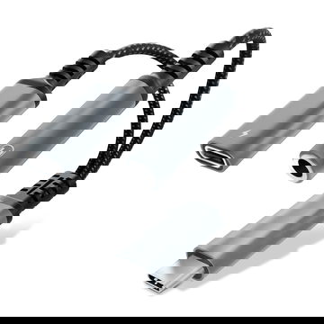 USB-C aux 3.5mm adapteri ja latausportti 60W. Musta nopea latausadapteri puhelimille, tableteille ja kuulokkeille - hopea