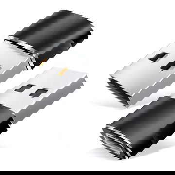 2 x USB-C - USB-A adapteri. USB-C naaras - USB-A uros sovitin lataukseen ja tiedonsiirtoon tablettiin, läppäriin ynm. - Musta