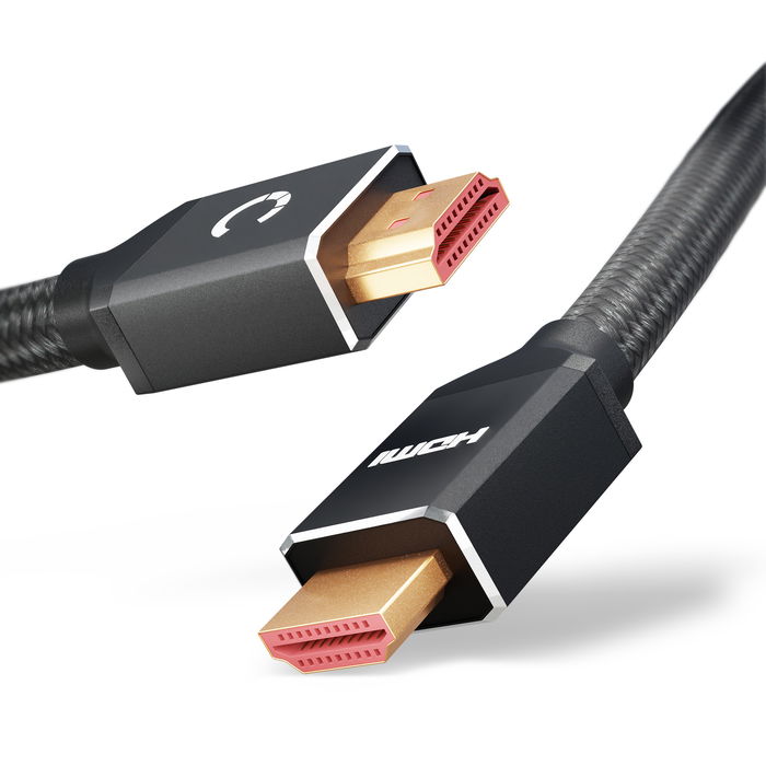 Gigabyte U4 HDMI-kaapeli 2.1, 1,5 metriä - 8K @60hz 4K @120hz 48Gbps, 24k kullatut liittimet tuotemerkiltä Cellonic