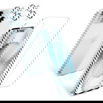 2 x näytönsuojalasi & 2 x kameran suojalasi Apple iPhone 15, 6.1", 2.5D case-friendly, 9H karkaistu lasi, 0.33 mm, full glue näytönsuoja