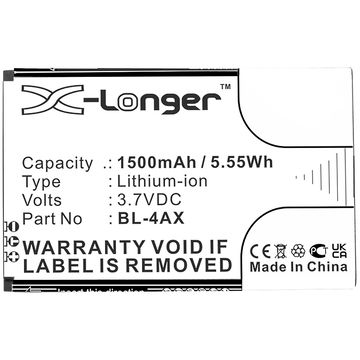 Akku varten Nokia 6300 4G 8000 4G TA-1286 TA-1287 TA-1291 TA-1294 TA-1300 TA-1303 TA-1305 TA-1311 TA-1324 TA1307 - BL-4AX (1500mAh) , Vaihtoakku