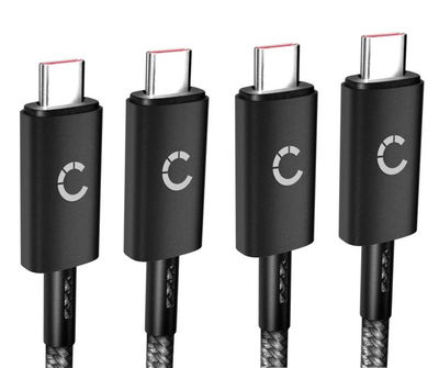 2xUSB C - USB C datakaapeli 100W, 1m - USB C -kaapeli punotusta nailonista, USB 3.1, 10 Gbit/s, 8K matkapuhelimelle, tabletille, älykellolle, GPS:lle, kaiuttimelle jne.