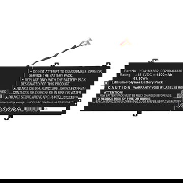 Akku kannettavaan tietokoneeseen ASUS Pro P3540FA, Pro P3540FB, Pro 3548FB - 4500mAh 15.4V