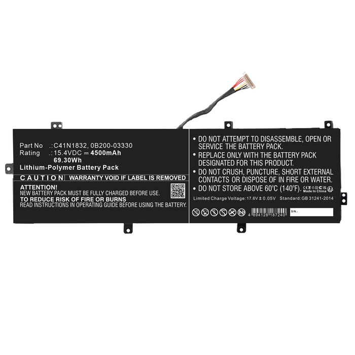 Akku kannettavaan tietokoneeseen ASUS Pro P3540FA, Pro P3540FB, Pro 3548FB - 4500mAh 15.4V