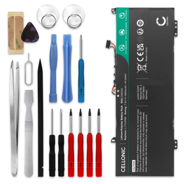 1x Akku Lenovo Flex 6-14ARR, 6-14IKB; IdeaPad 530S-14ARR kannettavaan tietokoneeseen + työkalut - 5B10Q16066, l17c4pb0 (5800 mAh, 7,6 V) tuotemerkiltä CELLONIC