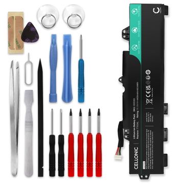 1x Battery for HP Elitebook 755 Gen 5, 850 Gen 5; ZBook 15U G536 933322-855 / TT03XL (4400mAh, 11.55V) + Tool-kit from CELLONIC