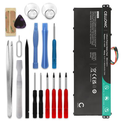 Akku navigaattoriin Acer Aspire es15 / Aspire es1-572 / Aspire r3 + Werkzeug-Set - 3600mAh, 15.2V, AC14B3K vaihtoakku GPS-laitteeseen + Työkalu