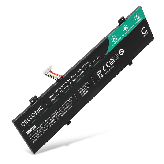 Akku tietokoneeseen ASUS VivoBook Flip TP412FA, TP412U, TP412FA | ASUS C31N1733, C31PIJ1, 0B200-02970000 - 11.4V 3600mAh tuotemerkiltä CELLONIC