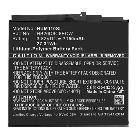 Akku: Huawei MatePad 11 - HB26D8C8ECW (7150 mAh, 3,82 V) tuotemerkiltä CELLONIC
