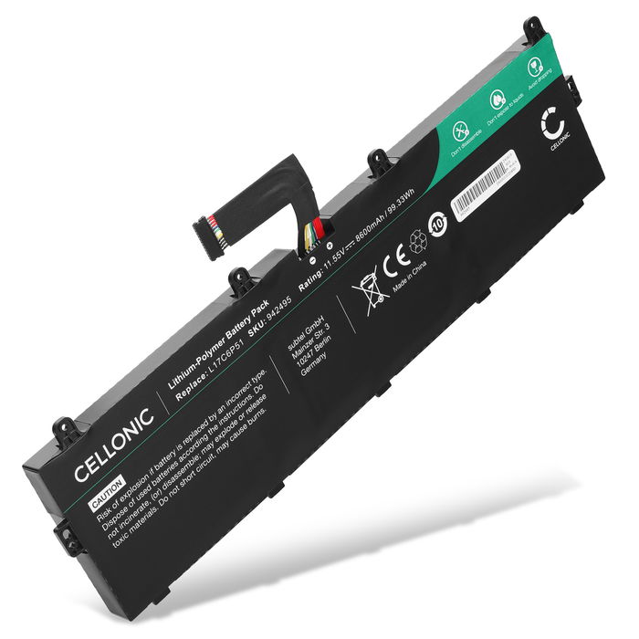 Akku tietokoneeseen Lenovo ThinkPad P72, P73, Lenovo 01AV497, L17M6P52, SB10K97636, 01AV498, L17C6P51 - 11.55V 8600mAh tuotemerkiltä CELLONIC