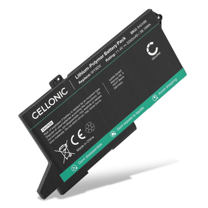 Akku tietokoneeseen Dell Latitude 5420, Latitude 5520, Precision 3560, Dell WY9DX, 05R42, WK3F1 - 11.4V 3350mAh tuotemerkiltä CELLONIC