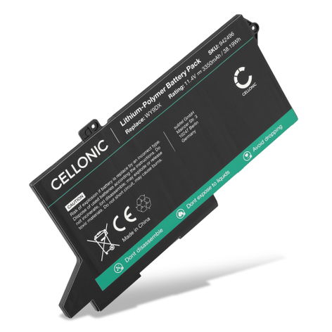 Akku Dell Precision 3560 kannettavaan tietokoneeseen - WY9DX (3350 mAh, 11,4 V) tuotemerkiltä CELLONIC