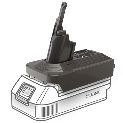 Akkuadapteri Makita 18V Dyson V7- ja V8-sarjan - MT18V7V8-muunnin Dyson-pölynimureille valmistajalta CELLONIC