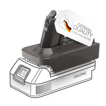 Makita 18V Dyson V6 -akkuadapteri MT18V6 Dyson V6 -pölynimureille valmistajalta CELLONIC