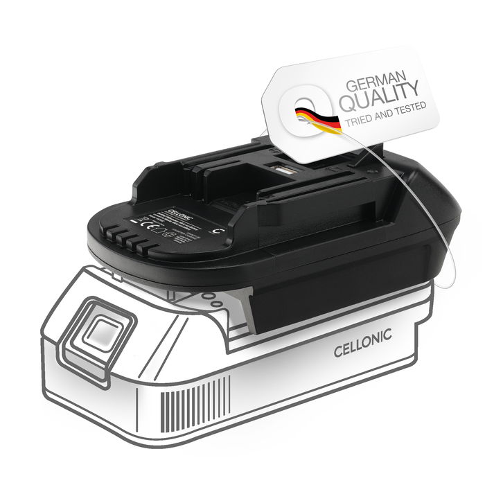 DeWalt / Milwaukee 18V Makita DDA450 akkuadapteri valmistajalta Cellonic