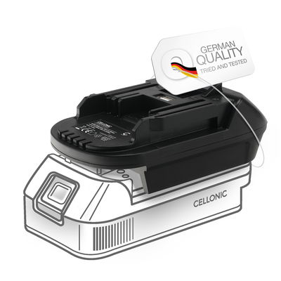 DeWalt 18V-20V tai Milwaukee 18V Makita 18V Li-ion akkuadapteri - DM18M-muunnin Makita-työkaluille valmistajalta CELLONIC