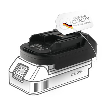 Bosch GBA 18V - Makita 18V -akkuadapteri BS18MT, käytä Makitan työkalua Boschin akulla, adapteri tuotemerkiltä CELLONIC