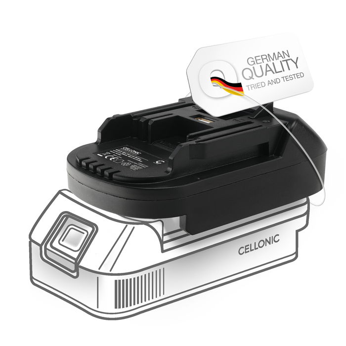 Bosch 18V GBA Makita BTD144 akkuadapteri valmistajalta Cellonic