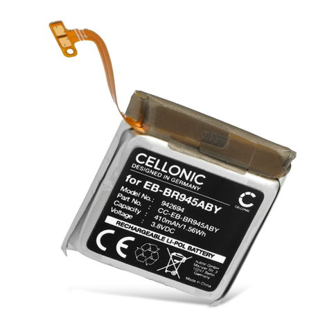 Akku Samsung Galaxy Watch 6 - 44mm älykelloon tai aktiivisuusrannekkeeseen - EB-BR945ABY (410 mAh, 3,8 V) tuotemerkiltä CELLONIC