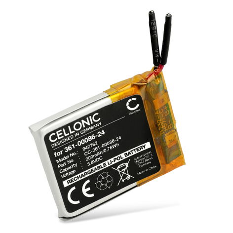 Akku Garmin Instinct Solar älykelloon tai aktiivisuusrannekkeeseen - 361-00086-24 (200 mAh, 3,8 V) tuotemerkiltä CELLONIC