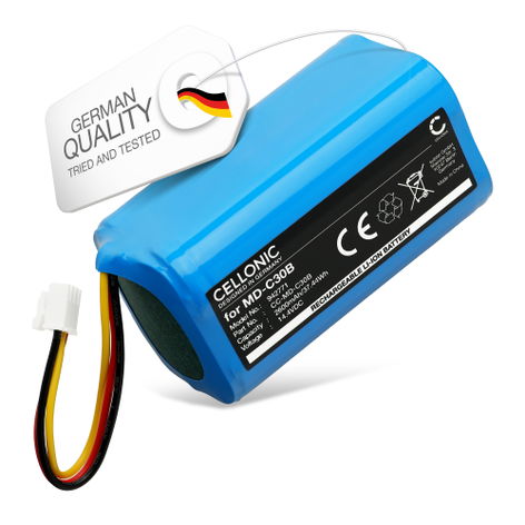 Akku Liectroux C30B; E30; Blaupunkt XBOOST; BlueBot XSMART; Panda X7 imuriin - (2600 mAh, 14,4 V) tuotemerkiltä CELLONIC