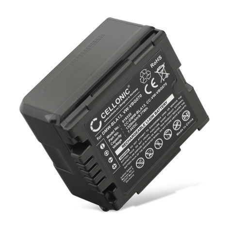Akku kameraan Panasonic HDC-SD100, HDC-SD10, -SD707, -SD600, HDC-TM700, Lumix DMC-L10 - DMW-BLA13 VW-VBG070 VW-VBG130 VW-VBG70 (1320mAh, 7.2V - 7.4V) tuotemerkiltä CELLONIC