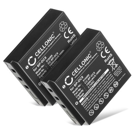 2x Akku kameraan Leica X1; X2; X Vario, (Typ 113); X-E (Typ 102) - BP-DC8 (1400 mAh, 3,6 V) tuotemerkiltä CELLONIC