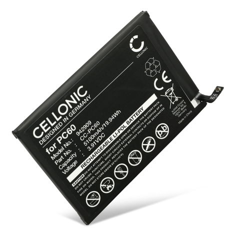 Akku Motorola Moto G54; XT2343 puhelimeen - PC60, SB18D89641 (5100 mAh, 3,91 V) tuotemerkiltä CELLONIC