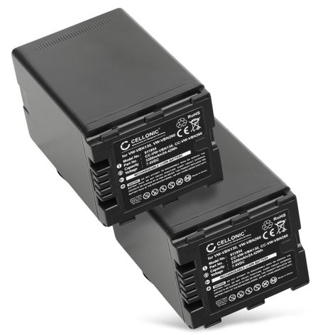 2x Akku kameraan Panasonic HC-X800; HC-X810; HC-X900 / X900M - VW-VBN130 VW-VBN260 VW-VBN390 (3300 mAh, 7,4 V) tuotemerkiltä CELLONIC