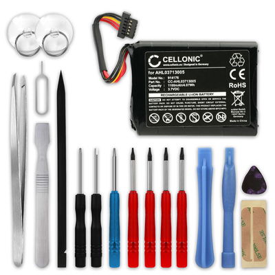 Akku navigaattoriin TomTom Via Live 120, 125, 120 Live Western Europe, GO Live 820 Europe, XL Live, XL 340M Live, XL 340TM Live, VF3A - 1100mAh + Työkalusarja 17 osaa tuotemerkiltä CELLONIC