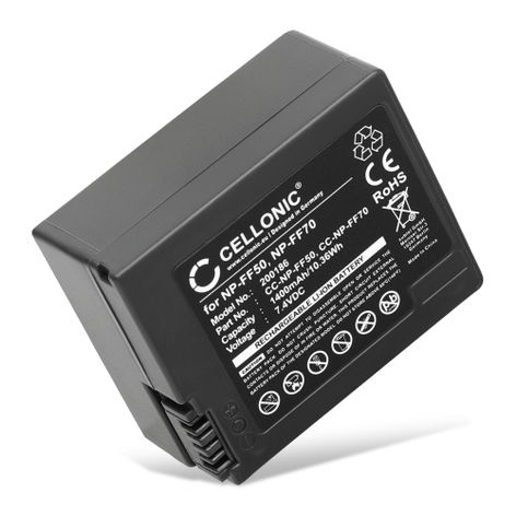 Battery for Sony DCR-HC1000 DCR-IP1 DCR-IP210 -IP220 DCR-IP45 DCR-IP5 -IP55 DCR-IP7 DCR-PC106 -PC107 1400mAh from CELLONIC