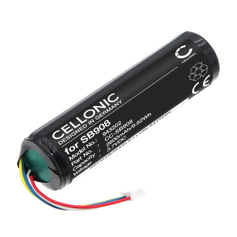 Akku Shure MXW2X kuulokkeisiin - SB908 (2600 mAh, 3,7 V) tuotemerkiltä CELLONIC