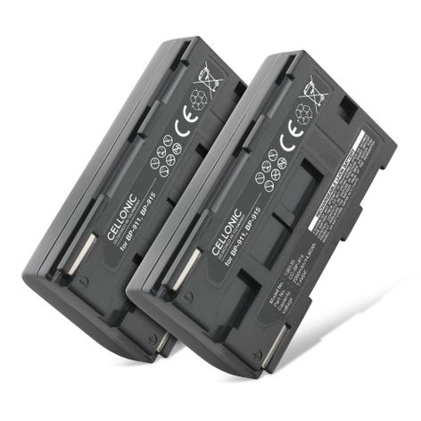 2x Akku kameraan Canon G1000; XL1S; XF100; XL1; G2000; MV10; MV20 - BP-915 BP-945 BP-930 BP-911 BP-941 BP-927 BP-924 BP-914 (2000 mAh, 7,4 V) tuotemerkiltä CELLONIC
