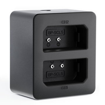 USB-kaksoislaturi (LC-SCL5) Leica M10, M10-P, M10-R-laitteille + 1m USB Kaapeli valmistajalta CELLONIC