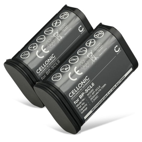 2x Akku kameraan Leica Q3; Q2 - BP-SCL6 (2600 mAh, 7,2 V) tuotemerkiltä CELLONIC