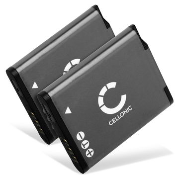 2x Battery for Pentax WG-1000 D-LI96 (890mAh, 3.7V) from CELLONIC