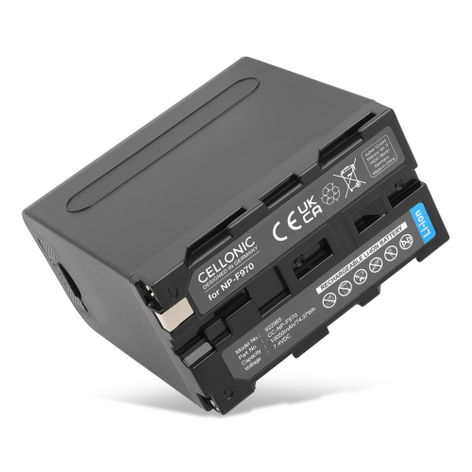 Akku kameraan Sony HXR NX 100, NEX FS700R, FS700RH, HVR-Z1, HVR-V1, HVR-NX5 - incl. USB-Out 2.4A - NP-F930 NP-F950 NP-F960 NP-F970 (10050mAh, 7.4V) tuotemerkiltä CELLONIC