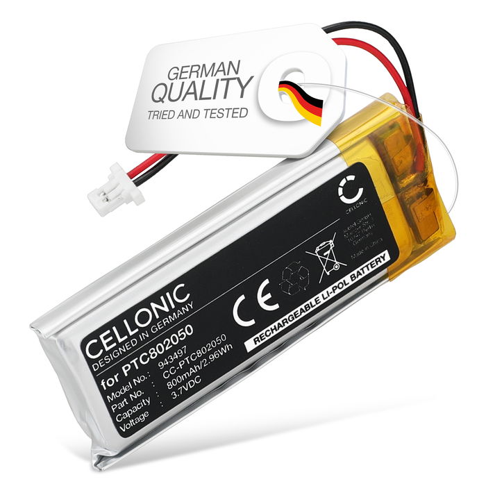 Battery for Sena SRL‑01 (SP51) PTC802050 (2-PIN) (800mAh, 3.7V) by CELLONIC