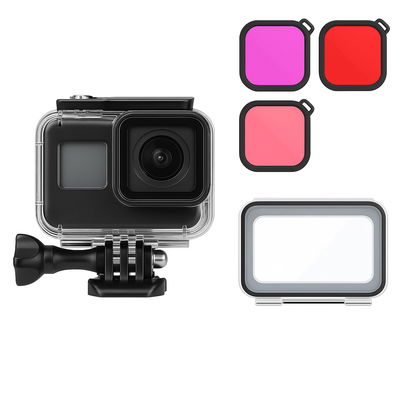 Waterproof Housing Kit for GoPro Hero 12/11/10/9 Black – Includes Touch Back Cover & 3 Color Filters from CELLONIC