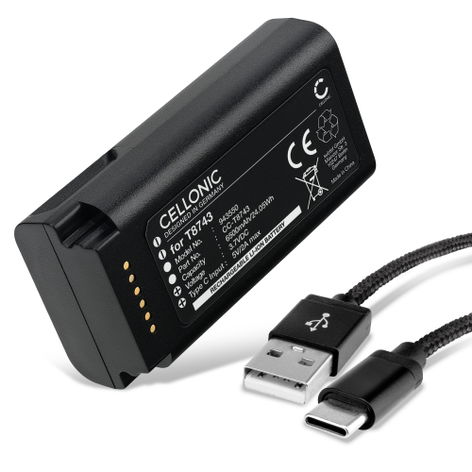 Vaihtoakku laitteelle Eufy Video Doorbell E340 T8743 (6500 mAh, 3,7 V) + USB-kaapeli tuotemerkiltä CELLONIC