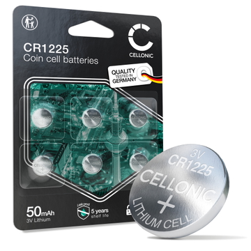 6x Nappiparisto CR-1225 3V 50mAh tuotemerkiltä CELLONIC