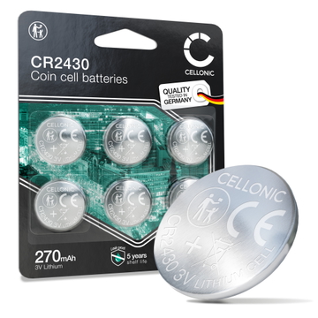 CELLONIC CR2430 Nappiparistot (Lithium, 270mAh, 3V) Auton avaimet Lääketieteelliset laitteet Kellot -laitteille – x6 kpl pakkaus