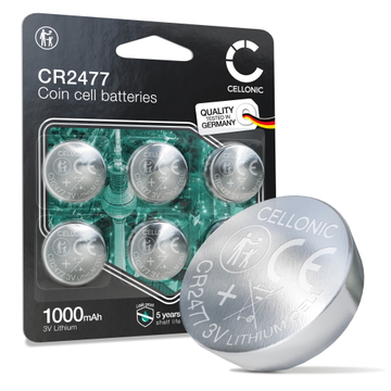 CELLONIC CR2477 Nappiparistot (Lithium, 1000mAh, 3V) Teollisuuselektroniikka Lääketieteelliset laitteet Älykotilaitteet -laitteille – x6 kpl pakkaus